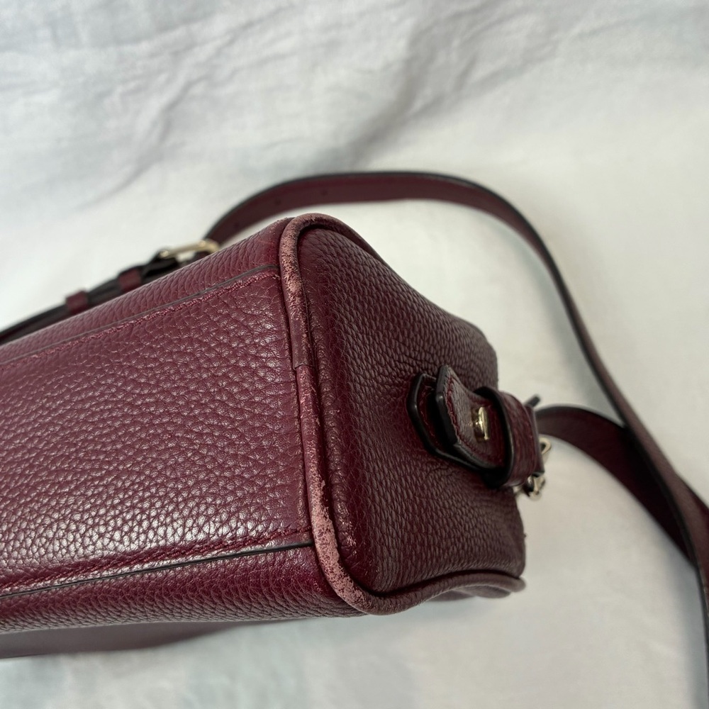 Kate Spade Mulberry Street Pyper Camera Bag Crossbody Burgundy Leather - Picture 12 of 14